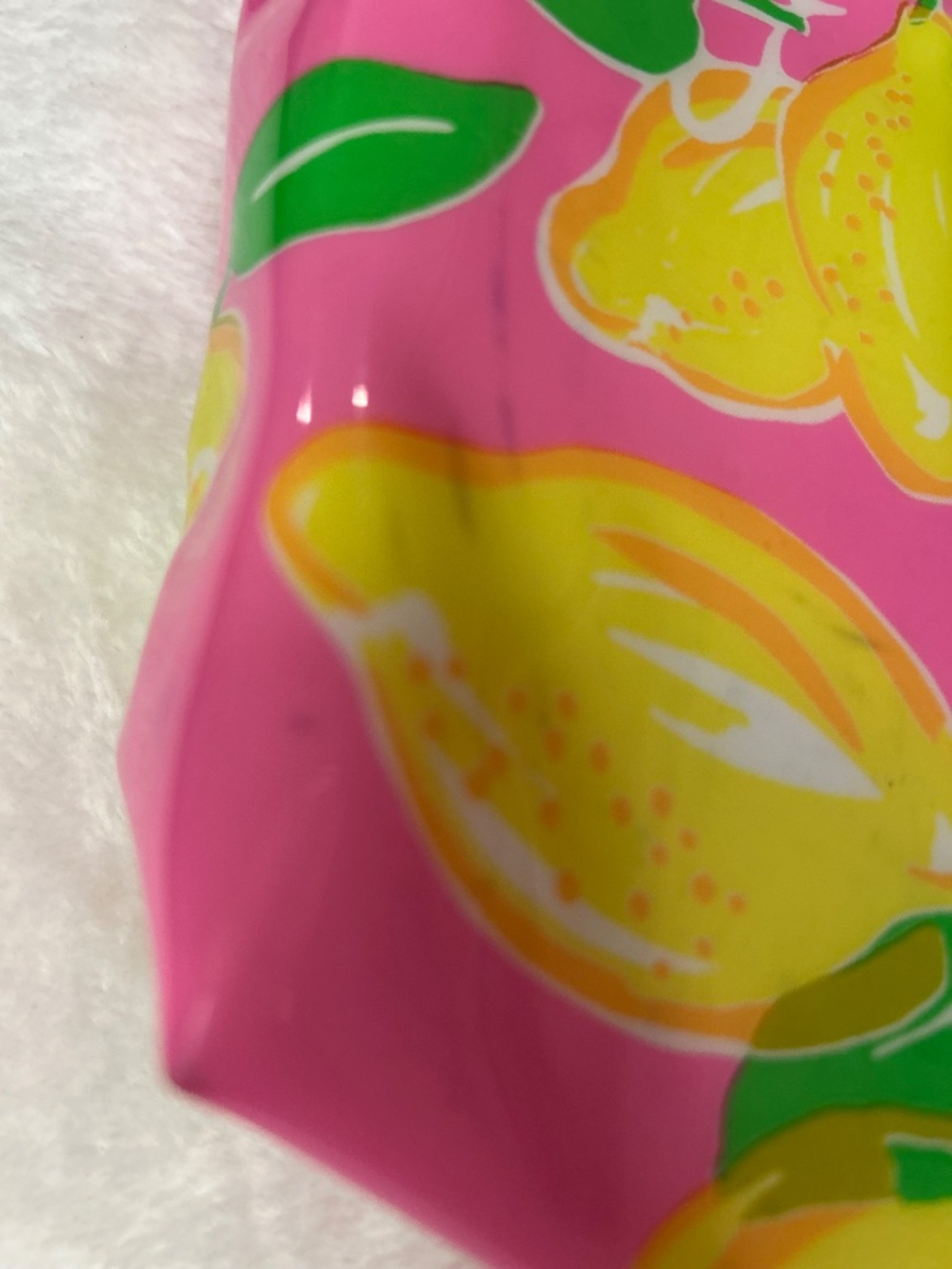 Lilly Pulitzer Estée Lauder Pink with Yellow Lemons Cosmetic Makeup Bag - Picture 2 of 6